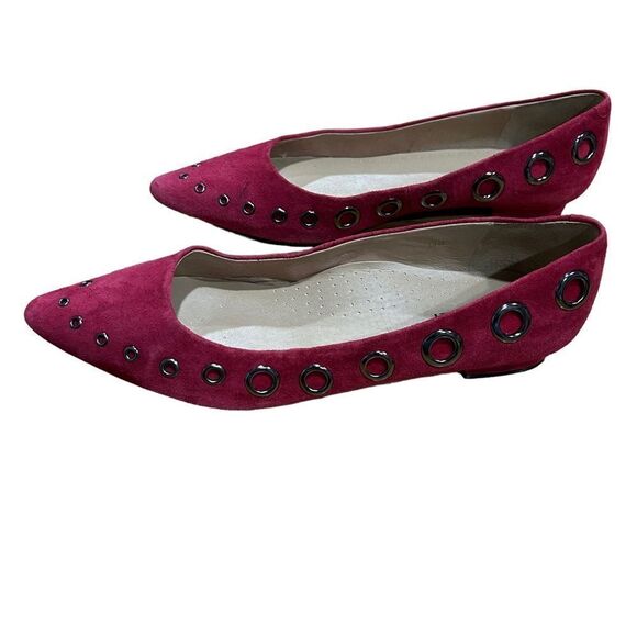Vaneli Subira Cherry Red Suede Pointed Toe Flats - Picture 3 of 10
